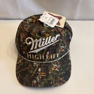 Miller High Life Camouflage Truckers Hat Cap Ajustable Mad Engine Hunting New